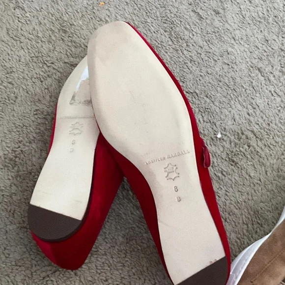 Loeffler Randall Red Velvet Mary Jane Flats - Picture 7 of 7